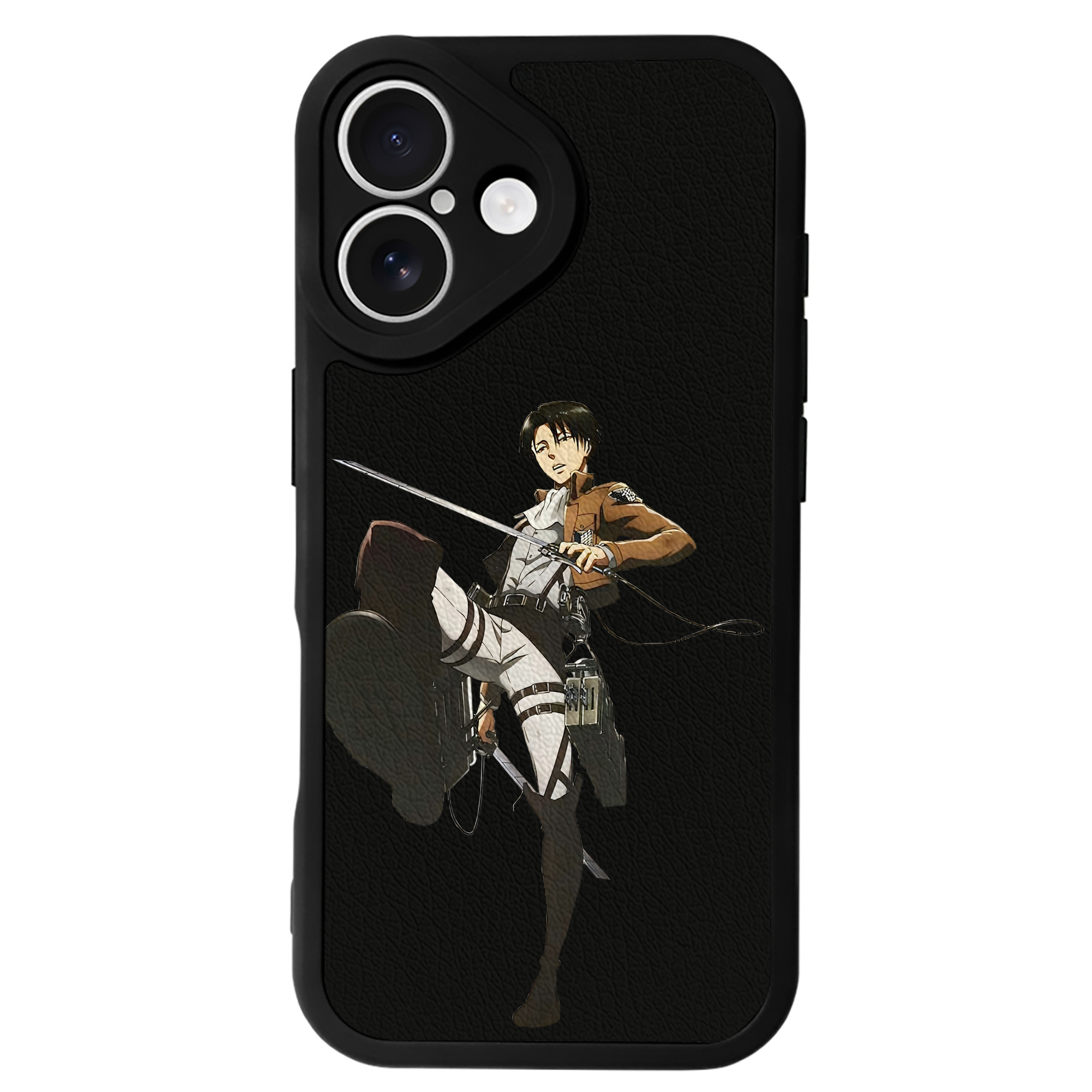 （画像用） 進撃の巨人 リヴァイ·アッカーマン Attack on Titan Levi Ackerman 【iPhone 16シリーズ対応】シリコンスマホケース（レザー調） 材質：シリコン